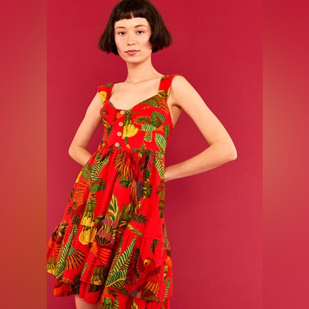 FARM Rio Red Tropical Mini Dress